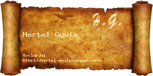 Hertel Gyula névjegykártya